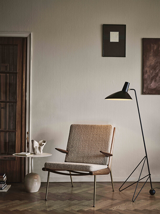 fauteuil boomerang hm2 chene - amptradition beige