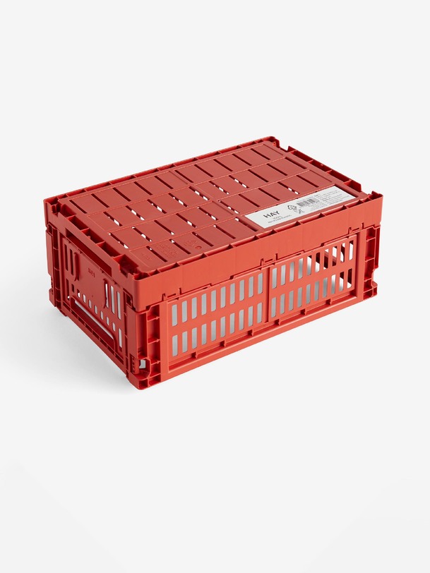 panier de couleur de caisse s polypropylène recycler rouge - hay rouge
