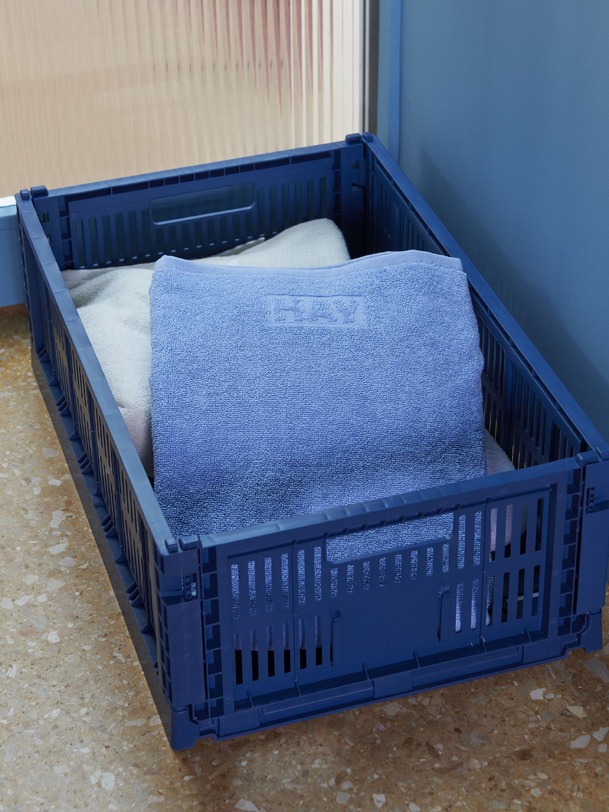 panier de couleur de caisse s polypropylène recycler bleu ciel - ciel de foin