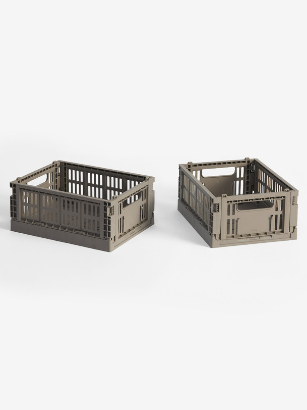 set de 2 mini caisses caisse gris chaud - hay gris