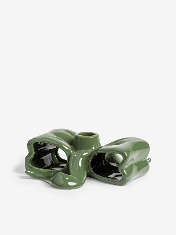 bio slim jaune porte-bougie 10x8 vert