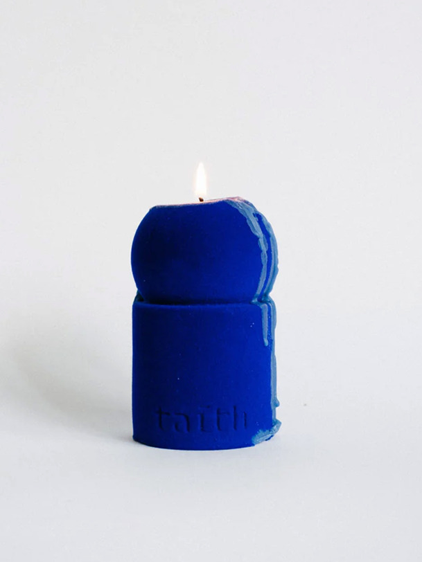 lulu bougie velours taith bleu