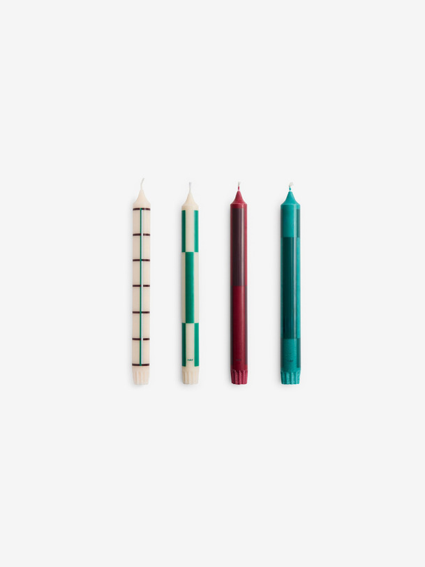 set de 4 bougies vert amp bordeaux - hay multicolore