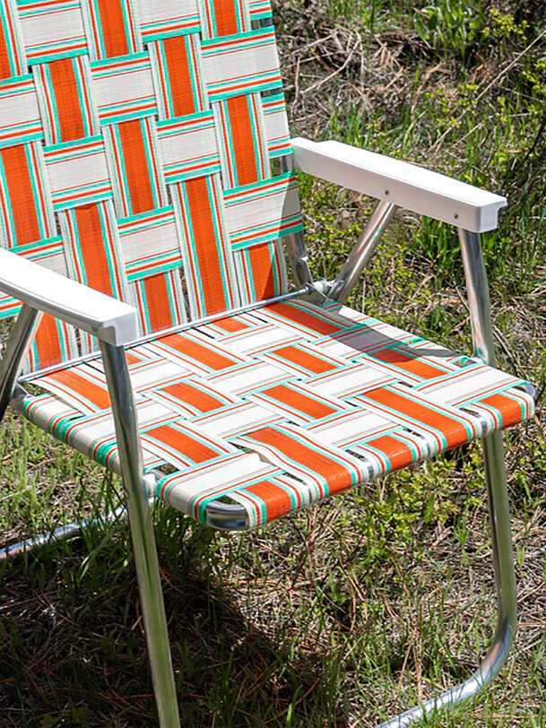 chaise longue pliante orange - chaise de jardin-unis dorange