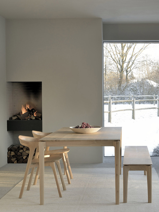 chêne bok banc 166x35x46 chêne clair