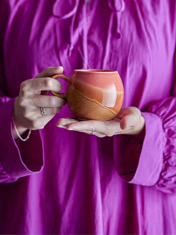 tasse en grès paula - bloomingville orange