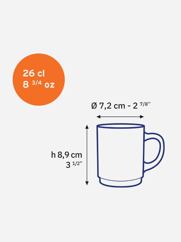 mug versailles 25cl - duralex sépia