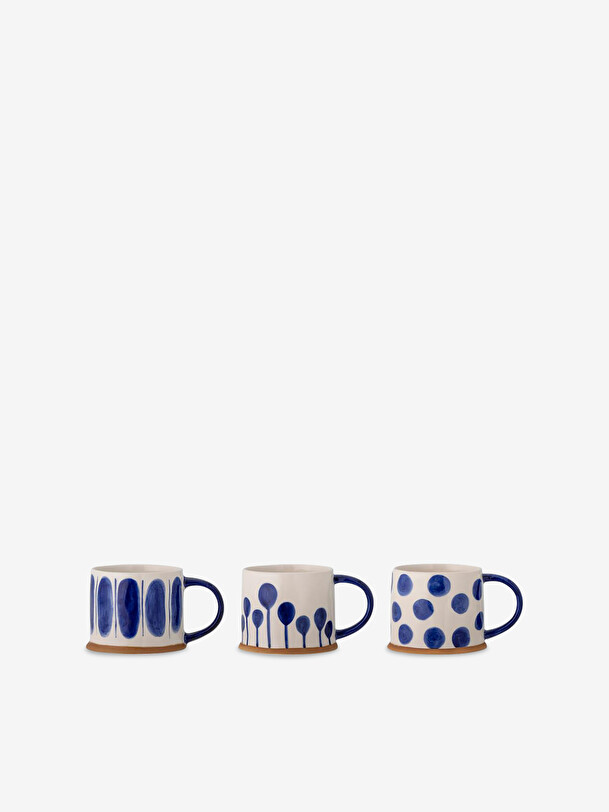 ensemble de 3 linora bleu tasses bleu