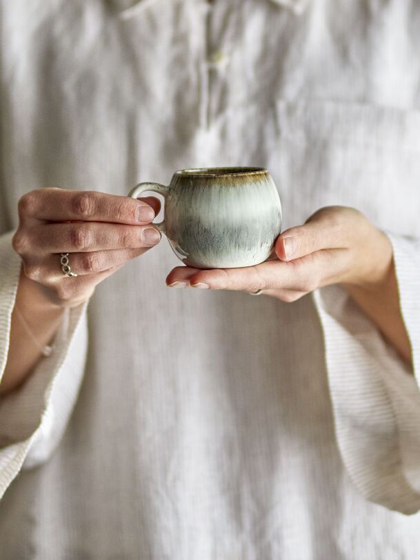 tasse à expresso en grès paula - gris bloomingville