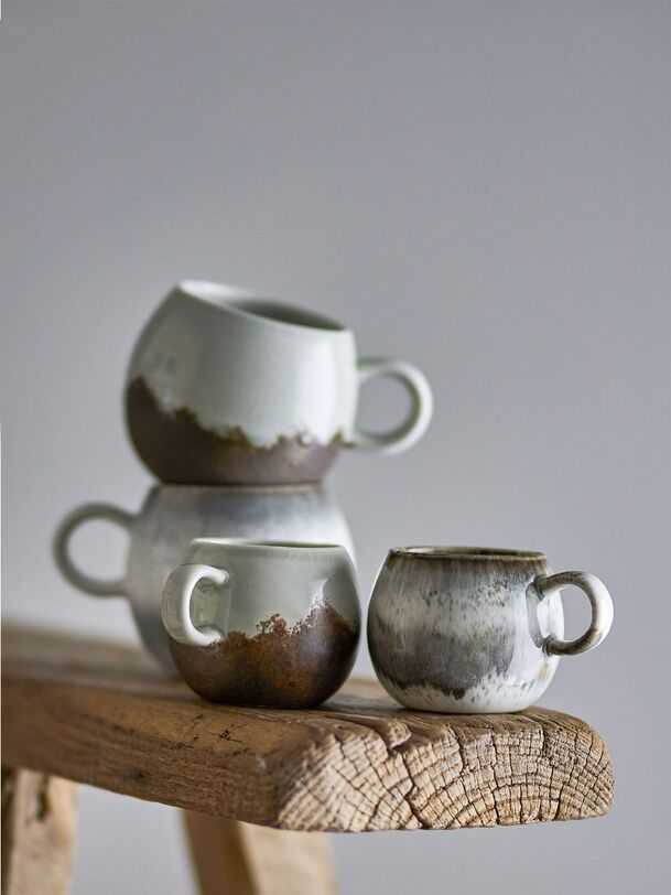 tasse à expresso en grès paula - gris bloomingville
