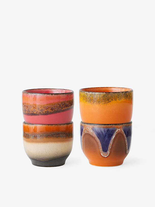 ensemble de 4 tasses à café multicolore