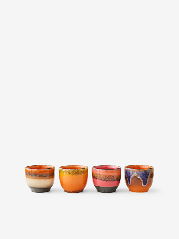 ensemble de 4 tasses à café multicolore