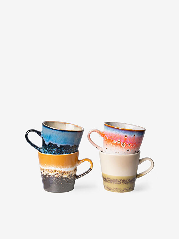 ensemble de 4 americano tasses multicolore