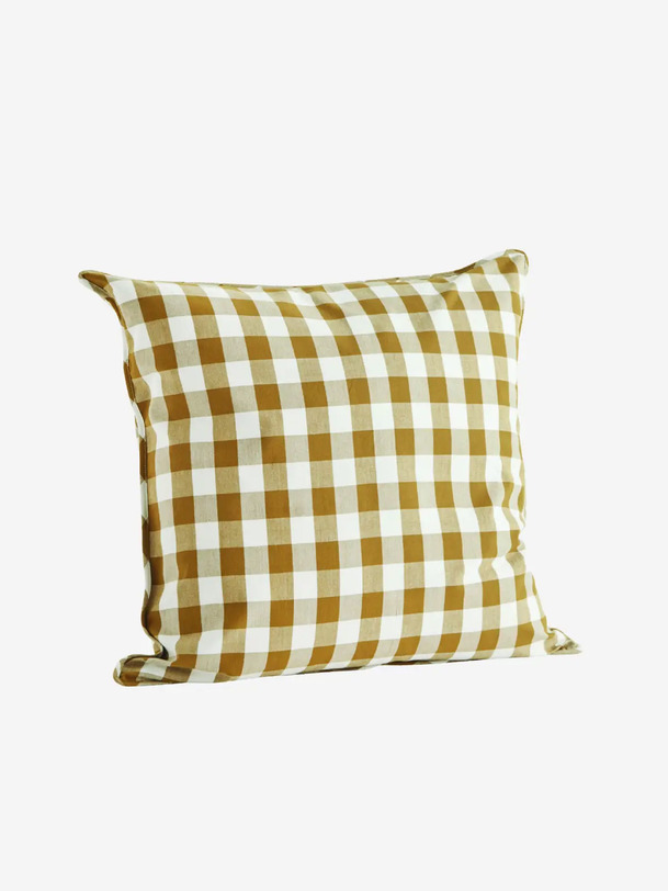 coussin vichy 50x50 - mme stoltz moutarde