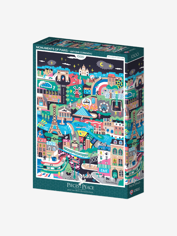 puzzle monuments de paris 1000 pièces - la pièce et de lamour multicolore