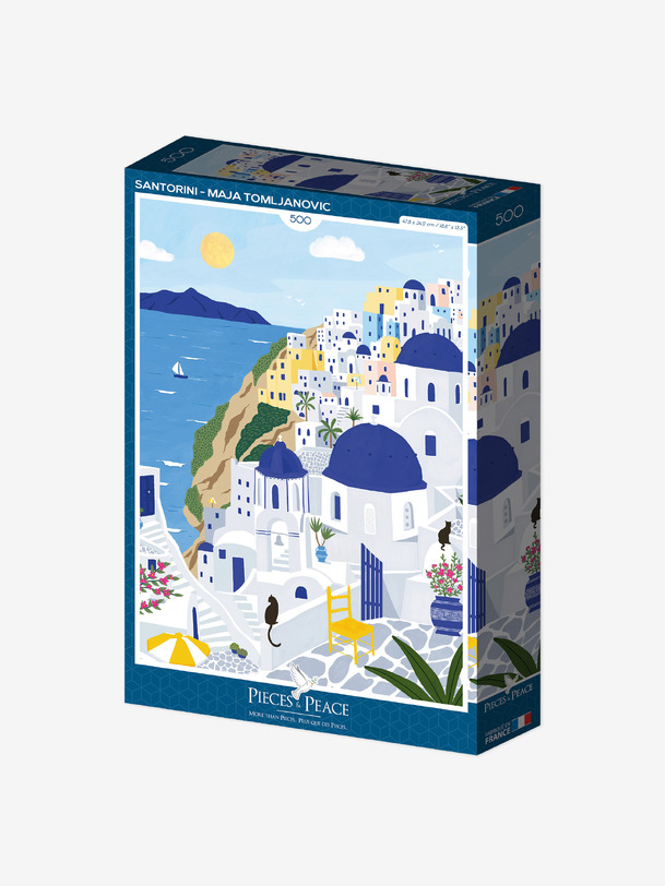 puzzle santorin 500 pièces - la pièce et de lamour bleu