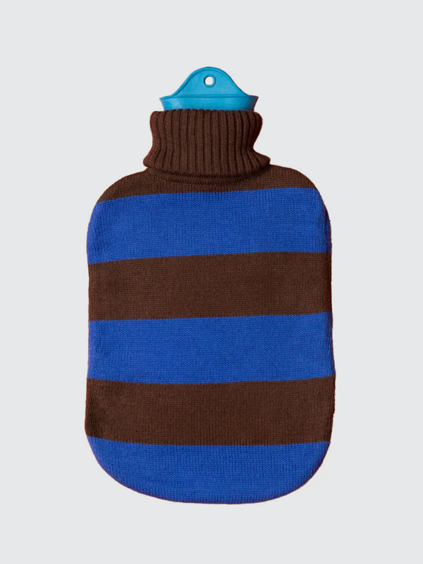 bio bouteille deau chaude de chocolat bleu bleumarron
