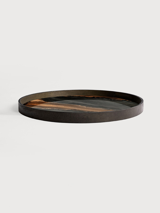 plateau en verre organique encre multicolore