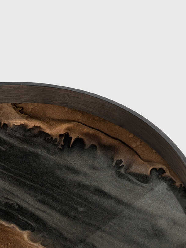 plateau en verre organique encre multicolore