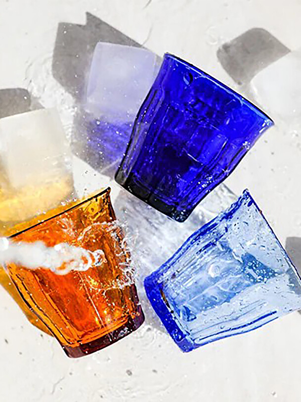 ensemble de 6 picardie verres de 25cl saphir bleu