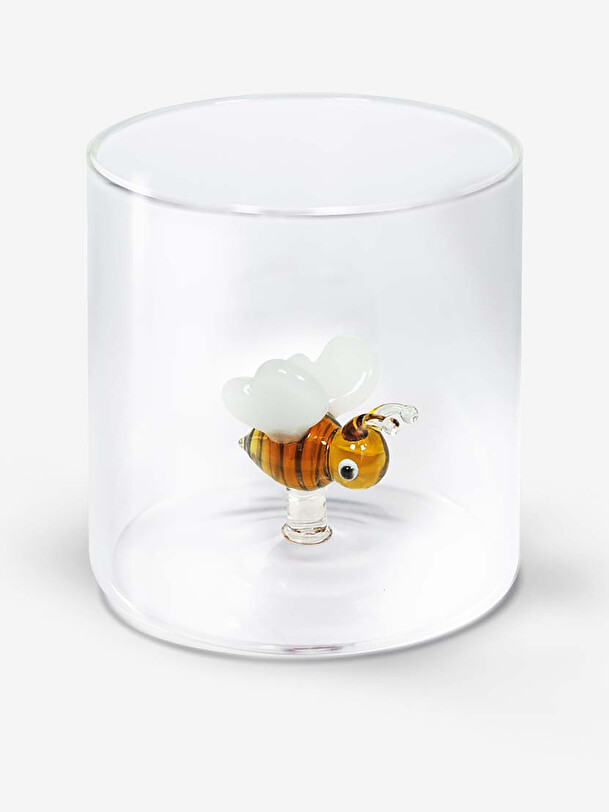 figurine de verre abeille orange