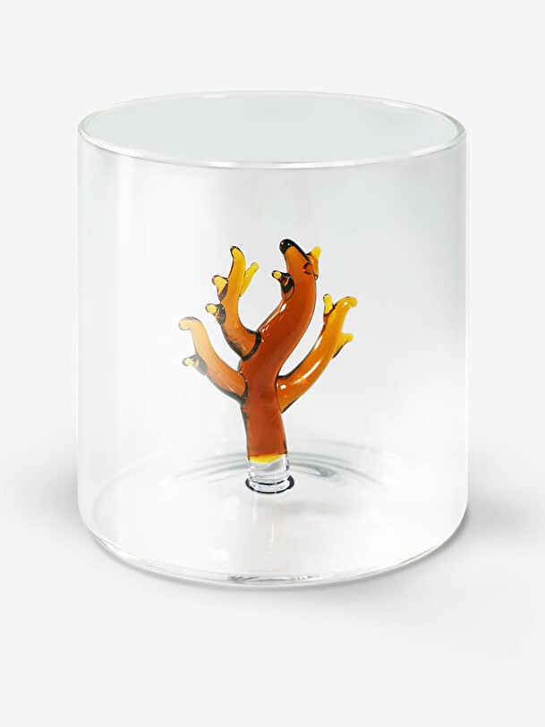 figurine de verre corail orange