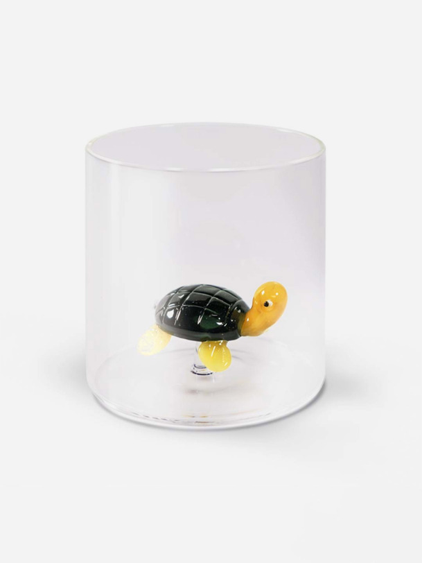 verre figurine tortue - wd mode de vie vert