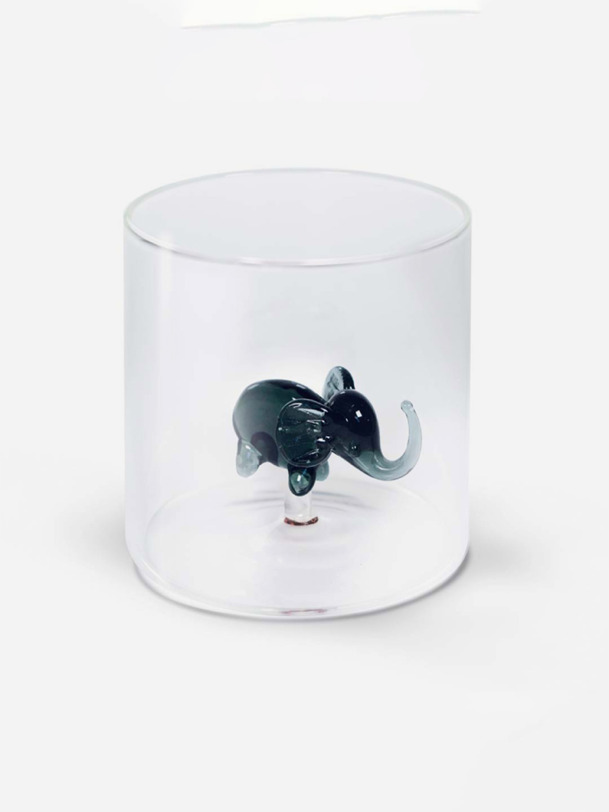 verre figurine éléphant - wd mode de vie en gris