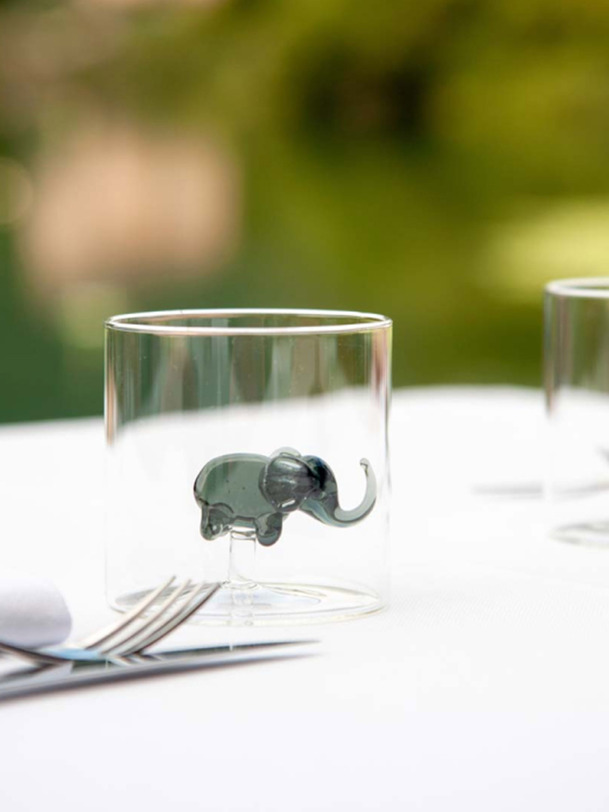 verre figurine éléphant - wd mode de vie en gris
