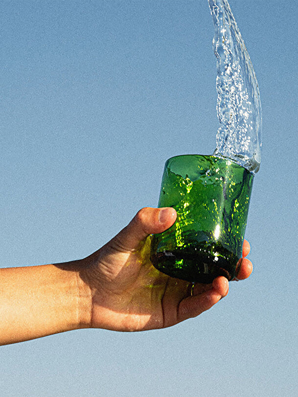 ensemble de 4 débat verres de 25cl vert