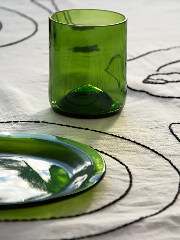 ensemble de 4 débat verres de 25cl vert