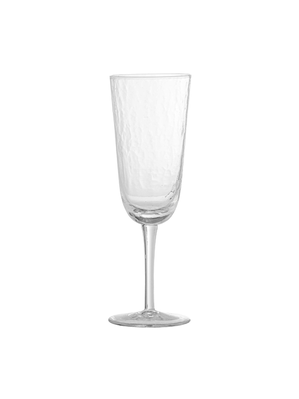 set 4 martelé flûtes d6.5 h21 transparent