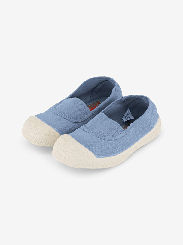 les enfants élastiques de tennis denim