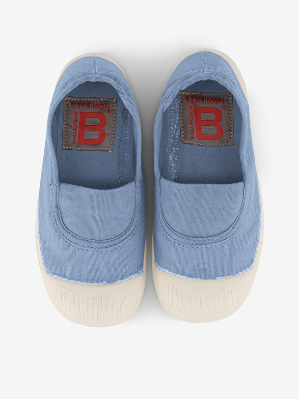 les enfants élastiques de tennis denim