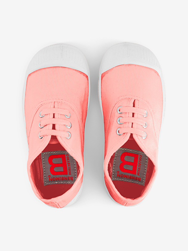 kid lacets tennis rose doux