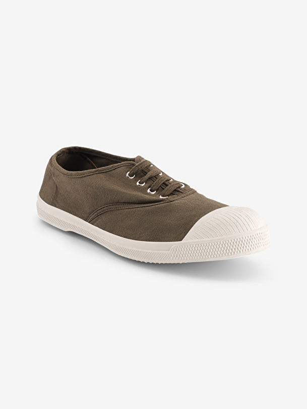 les hommes lacets tennis kaki