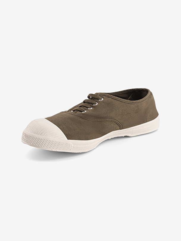 les hommes lacets tennis kaki