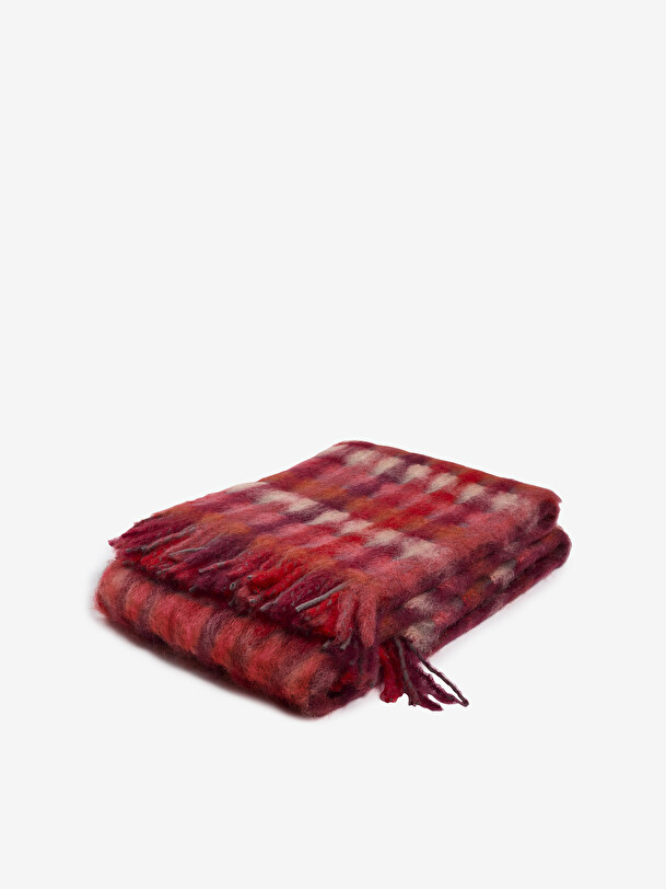 mia rouge et prune couverture 130x200 multicolore