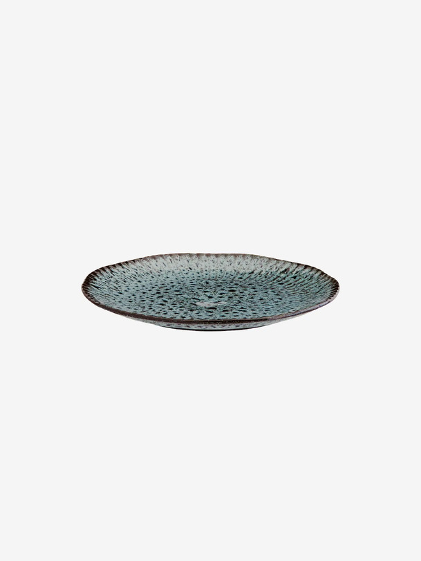 assiette en grès t.m - mme stoltz bleu