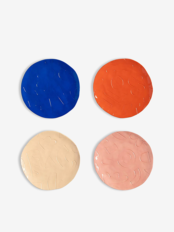 ensemble de 4 etch plaques multicolores