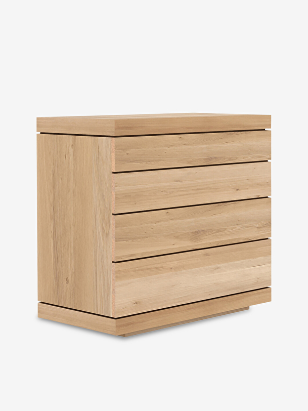 chêne burger commode 4 tiroirs chêne clair