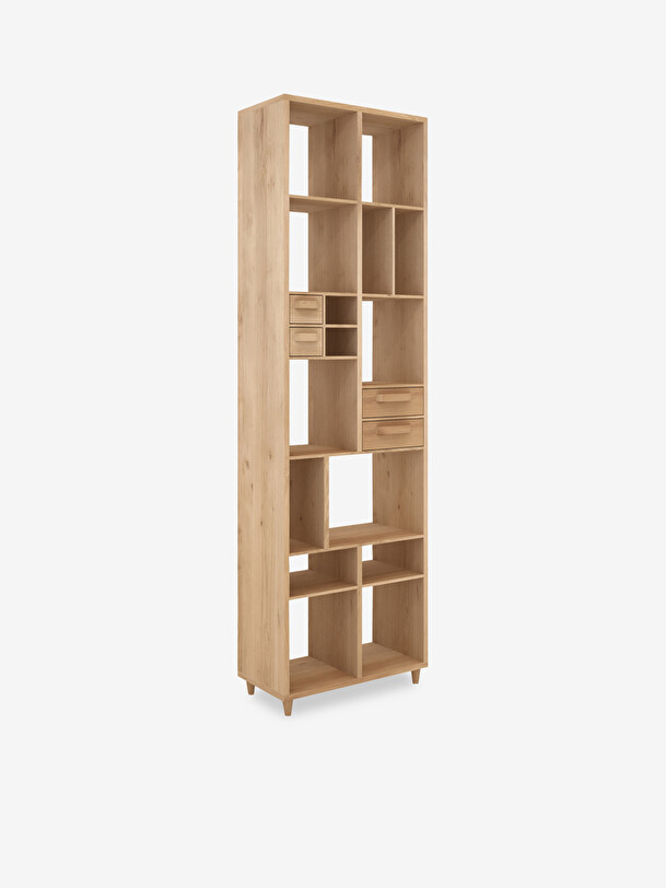 etagere pirouette en chêne 4 tiroirs chêne clair
