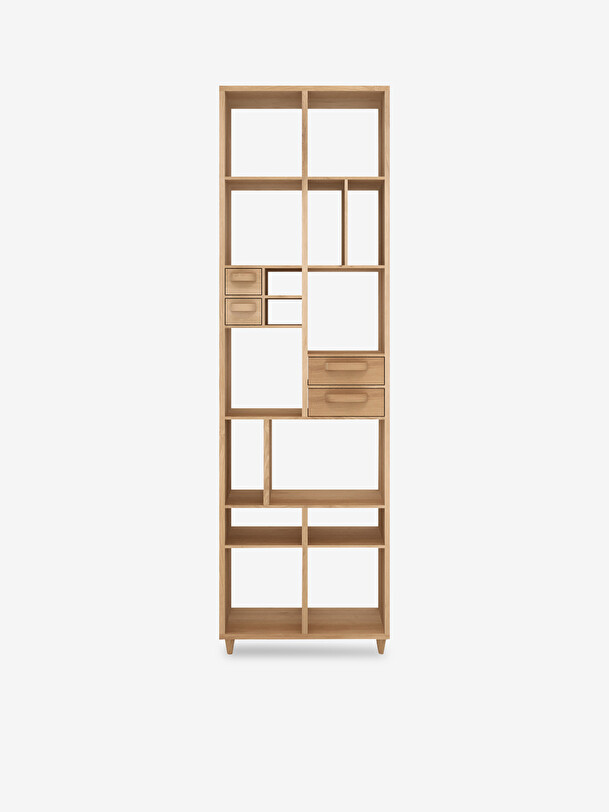 etagere pirouette en chêne 4 tiroirs chêne clair