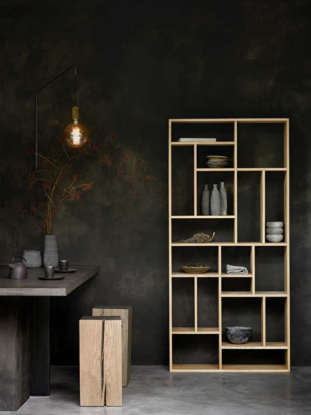 etagere m 104x30x219 chêne clair