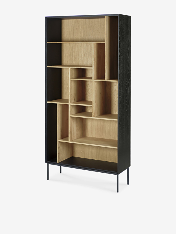 chêne merle rack 100x37x207 chêne clair