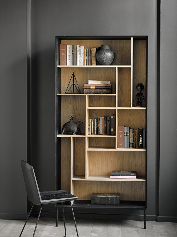 chêne merle rack 100x37x207 chêne clair