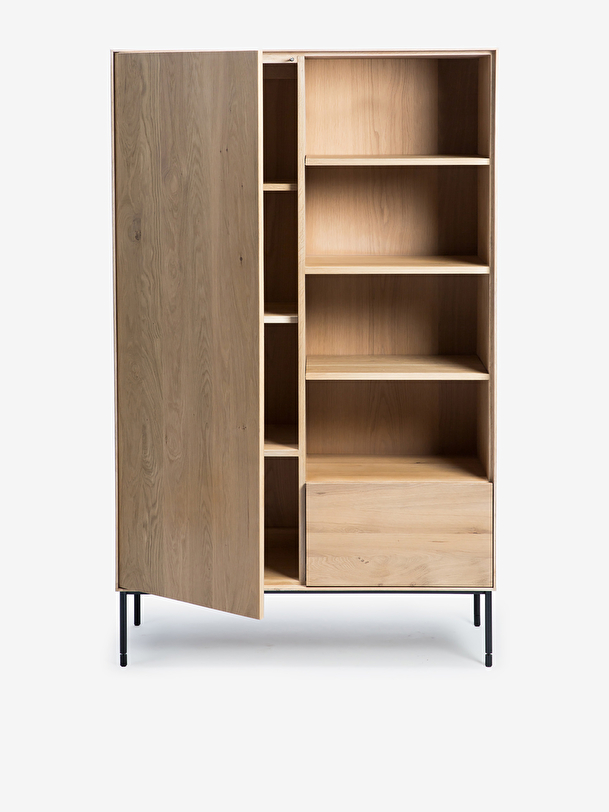 chêne armoire de rangement 1 porte 1 tiroir 110x45x178 chêne clair