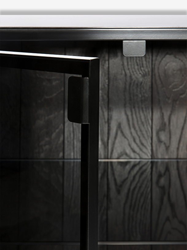 anders armoire de rangement en verre et métal - 2 portes fumées