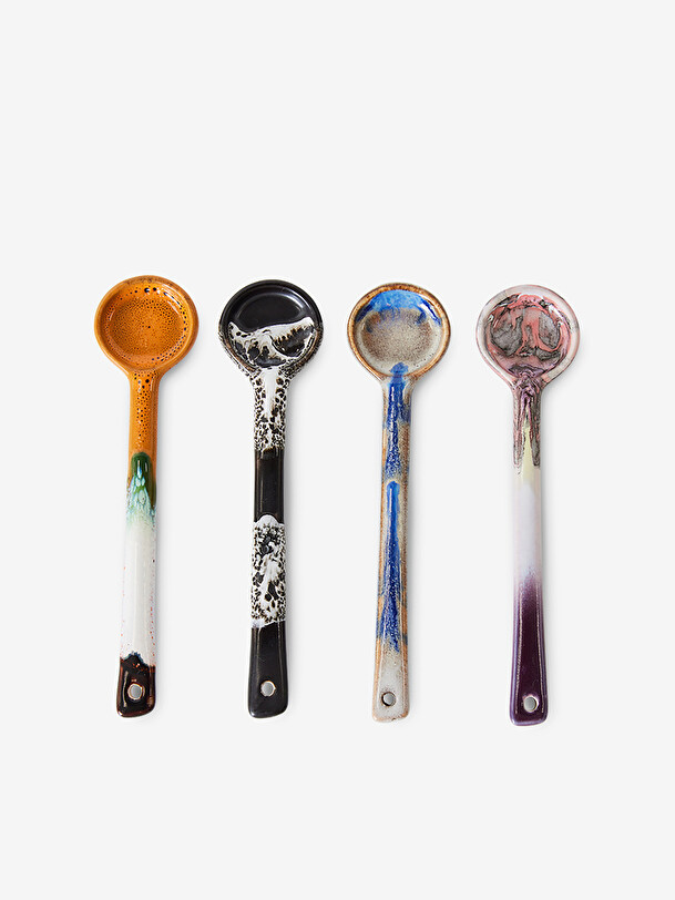 set de 4 cuillères à 70 multicolore