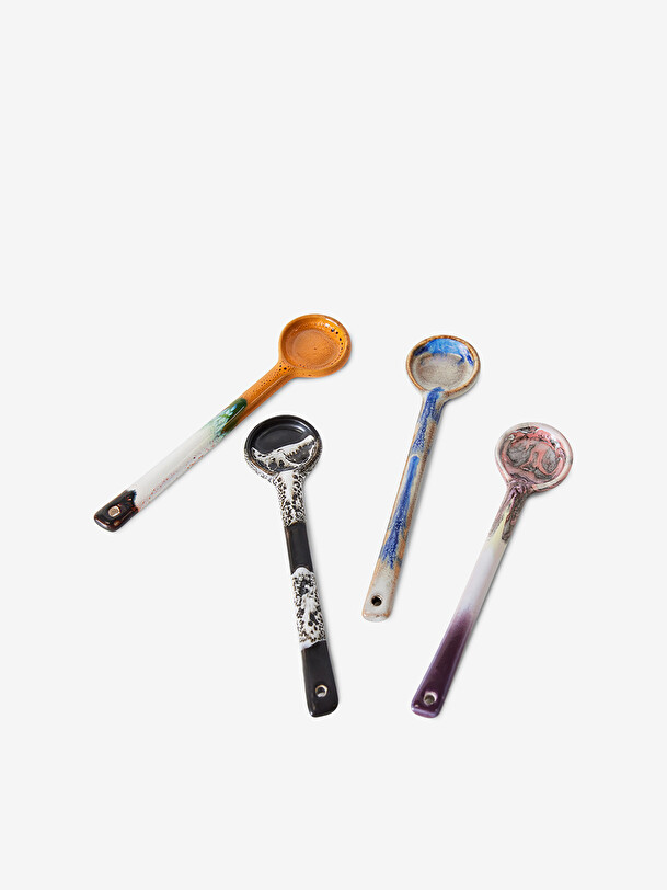 set de 4 cuillères à 70 multicolore